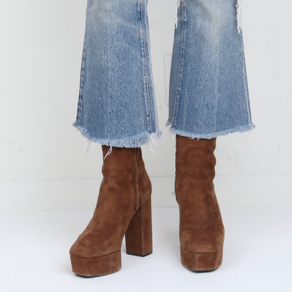 Alexander Wang Brown Suede Platform Ankle Boots 39